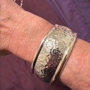 Silver Hammered Cuff Bracelet